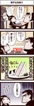  1girl black_hair comic food inoue_jun'ichi keuma onigiri original plate ponytail sandwich sweatdrop translated yue_(chinese_wife_diary) 