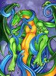  anus blackfrost blue double_penetration dragon female feral green penetration pussy scalie slitherette tentacles wings 