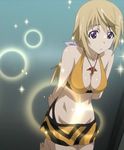  bare_shoulders bikini breats charlotte_dunois collar cute infinite_stratos large_breasts long_hair purple_eyes ribbon sexy stars tagme 