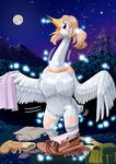  bag beak bird blush boots brown_hair clothing edmol eyes full_moon furry grass lake moon mountain nature neck night night_sky original panties pants pink_panties red_eyes scarf shaking shoes sky socks solo star_(sky) swan sweat transformation tree underwear wings 