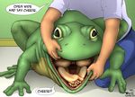  carnivore_cafe comic female feral frog gaping_maw hindpaw human male nude open_mouth pd_(artist) pussy vore what what_has_science_done 