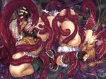  blonde blonde_hair blood blush boots breasts cum eyes_closed fingerless_gloves gloves highres large_breasts panties ragnarok_online rape sniper_(ragnarok_online) tears tentacle tentacles_under_clothes underwear xration 