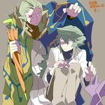  bad_id bad_pixiv_id cloak father_and_son geechisu_(pokemon) gen_5_pokemon green_hair morinaga777 multiple_boys n_(pokemon) pokemon pokemon_(creature) pokemon_(game) pokemon_bw purrloin rain umbrella 