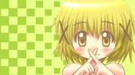  1girl awa blonde_hair blush gold_eyes hair_ornament hairclip hidamari_sketch lowres short_hair yellow_eyes yuno 