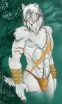  armbands bulge canine chest_tuft fur jidane loincloth male mammal pubes pubic_tuft scar solo tribal tuft underwear wolf 
