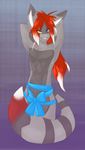  bow feline hybrid looking_at_viewer male nude nytro phsuke raccoon red_hair ribbons solo 