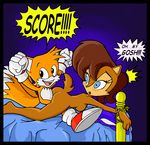  bdsm bed bondage butt canine chadthecartoonnut female fox kitsune male miles_prower multiple_tails sally_acorn sonic_(series) tail what 