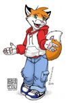  adam_wan canine cute fox hoodie jeans male solo 