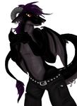  black dragon horns male piercing rachel_(artist) red_eyes scalie solo tail wings 