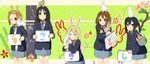  akiyama_mio animal animal_ears animal_on_head black_eyes black_hair blonde_hair blue_eyes brown_eyes brown_hair bunny bunny_ears bunny_on_head cat cat_on_head highres hirasawa_yui k-on! kotobuki_tsumugi long_hair md5_mismatch multiple_girls nakano_azusa nasuna on_head school_uniform short_hair sketchbook tainaka_ritsu twintails 