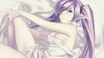  agarest_senki_(series) agarest_senki_2 bed_sheet breasts elf game_cg hirano_katsuyuki legs long_hair medium_breasts mervina_(agarest_senki) pointy_ears solo 
