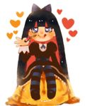  eating food heart hearts lowres panty_&amp;_stocking_with_garterbelt pudding sitting smile solo stocking_(character) stocking_(psg) 