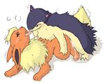  all_fours black_eyes blush cum doggy_position female flareon from_behind kissing male mikazuki_karasu pok&eacute;mon red_eyes sex straight sweat tail tears tongue typhlosion 