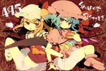  azuma_seiji bad_id bad_pixiv_id blonde_hair blue_hair flandre_scarlet multiple_girls red_eyes remilia_scarlet siblings sisters touhou wings 