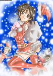  allen_walker bag christmas d.gray-man high_heels komui_lee lenalee_lee road_kamelot santa_costume snow 