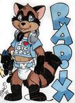  2005 badge diaper headphones infantilism male marci_mcadam plushie raccoon radix solo 