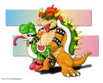  anal anal_penetration ball_gag bdsm bondage bowser cum cybergecko gay koopa male penetration penis size_difference tongue yoshi 