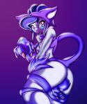  alix angelbreed balls blue blue_hair butt cat crossdressing cute darkstalkers felicia_(darkstalkers) feline girly glasses hair looking_at_viewer male penis short_hair solo tail thighs wide_hips 