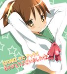  hirasawa_ui k-on! lowres ponytail school_uniform serafuku shiratama_(shiratamaco) solo 