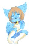  bell blue_eyes brown_hair collar cub cute emi_and_fluff feline female hair loli looking_at_viewer lynx short_hair solo tail vivi 