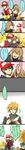  2boys absurdres bad_id bad_pixiv_id baseball_cap black_hair blue_(pokemon) brown_hair comic flareon gen_1_pokemon gloves green_eyes hat highres long_image multiple_boys ookido_green pikachu pokemon pokemon_(creature) pokemon_(game) pokemon_frlg pokemon_hgss pokemon_rgby red_(pokemon) red_eyes rioko scarf short_hair skirt smile tall_image translated 