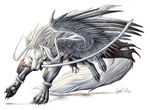  bushy_tail canine final_fantasy long_tail looking_at_viewer lyanti male sephiroth sword tail video_games weapon wings 