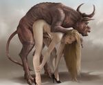  bent_over bovine bull cum demon female high_heels human interspecies intracrural male minotaur monster penis sagemonn sex 