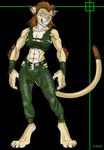  army black-rat claws clothing ears eyes feline female keanon_woods lion mammal military muscles muscular_female nose pants shirt solo tail teeth transformation 