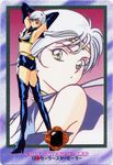  1girl androgynous armpits arms_up bishoujo_senshi_sailor_moon bishoujo_senshi_sailor_moon_sailor_stars breasts cleavage female gender_bender genderswap kou_yaten looking_at_viewer official_art ponytail sailor_star_healer silver_hair solo thigh_boots yaten_kou zettai_ryouiki 