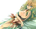  bad_id bad_pixiv_id bandeau bare_shoulders blonde_hair blue_eyes breast_hold breasts cleavage large_breasts long_hair maromi_(am97) mouth_hold oriana_thomason skirt solo to_aru_majutsu_no_index 