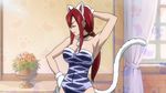  cap curtain erza_scarlet fairy_tail flowers red_hair window 
