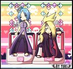  blonde_hair blue_hair chibi dance ddr deidara konan naruto 