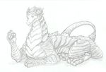  claws dragon female feral hindpaw pose reptile scalie sefeiren sketch solo tail 