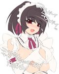  bad_id bad_pixiv_id breastless_clothes breasts brown_hair elbow_gloves gloves large_breasts mel/a ore_no_tsuma_wa_maid-san! red_eyes saionji_mikoto solo white_gloves 