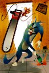  cat chainsaw feline fight flask galgard jerry_(tom_&amp;_jerry) mammal mouse rodent tom_(tom_&amp;_jerry) tom_and_jerry 