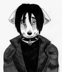  canine collar dog emo hair male mammal plain_background solo unknown_artist white_background 
