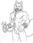  canine collar leash male muscles nude richard_foley sheath solo wolf 