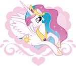  &hearts; crown cutie_mark equine female feral friendship_is_magic gem hair horn horns horse mammal multi-colored_hair my_little_pony pink_eyes plain_background pony princess_celestia_(mlp) rainbow_hair royalty solo unknown_artist white_background white_body winged_unicorn wings 