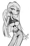  big_breasts breasts female greyscale human hyper midriff monochrome not_furry pencils shon_howell sketch skimpy solo teen_titans terra under_boob 