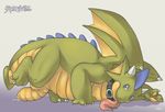  brokenwing chubby collar dragon fat horns invalid_tag male nude penis precum purplekecleon scalie solo spice_must_flow uncut wings 