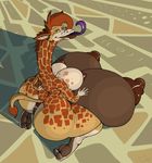  anthro anus big_breasts big_butt breasts butt crotchboobs eyewear female giraffe glasses hi_res hooves huge_breasts huge_butt hyper mammal multi_breast nipples perspective pov purple_tongue pussy solo teats 