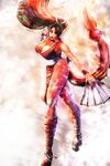  absurdres bare_shoulders bccp breasts brown_hair cleavage fatal_fury highres japanese_clothes large_breasts legs long_hair long_legs pelvic_curtain ponytail shiranui_mai solo the_king_of_fighters thighs 