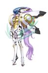  absurdres ar_tonelico ar_tonelico_iii armor frown helmet highres long_hair nagi_ryou official_art ponytail purple_hair simple_background solo tilia very_long_hair white_background 