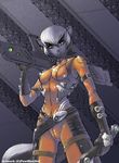  bodysuit cyberpunk female form_fitting froggiechan gun skinsuit skunk solo weapon 