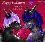  anthro blush couple cute dragon facial_hair goatee hair holidays horn horns hug love male neon nova novasarin sai smile topless unknown_artist valentine's_day valentines_day wings 
