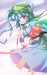  average blue_eyes green_hair kawashiro_nitori magic_hand mechanical_arm nobiiru_arm solo touhou two_side_up 