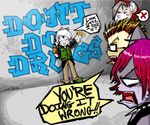  cute dialogue doing_it_wrong don&#039;t_do_drugs graffiti peer_pressure pinkyfreak psa speech_balloon x 