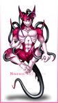  balls claws ear_piercing erection fangs green_eyes grin looking_at_viewer male monster muscles nazuu-m0nster nude penis piercing presenting sitting solo spread_legs spreading tail tentacles 