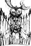  greyscale headless highres holger_(madoka_magica) lolita_majin magical_girl mahou_shoujo_madoka_magica monochrome oktavia_von_seckendorff polearm sakura_kyouko sketch weapon 