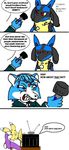  blue canine digimon edit eyes_closed facepalm fox green_eyes interview krystal lol lucario microphone ms_paint ms_paint_edit nintendo pok&eacute;mon red_eyes renamon star_fox television the_truth tv video_games yellow 